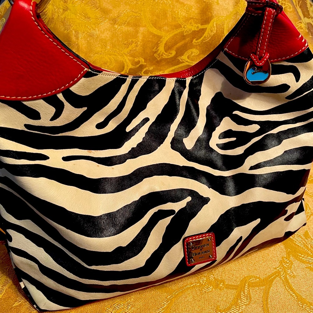 Dooney and Bourke Iconic Zebra Print Leather Bag